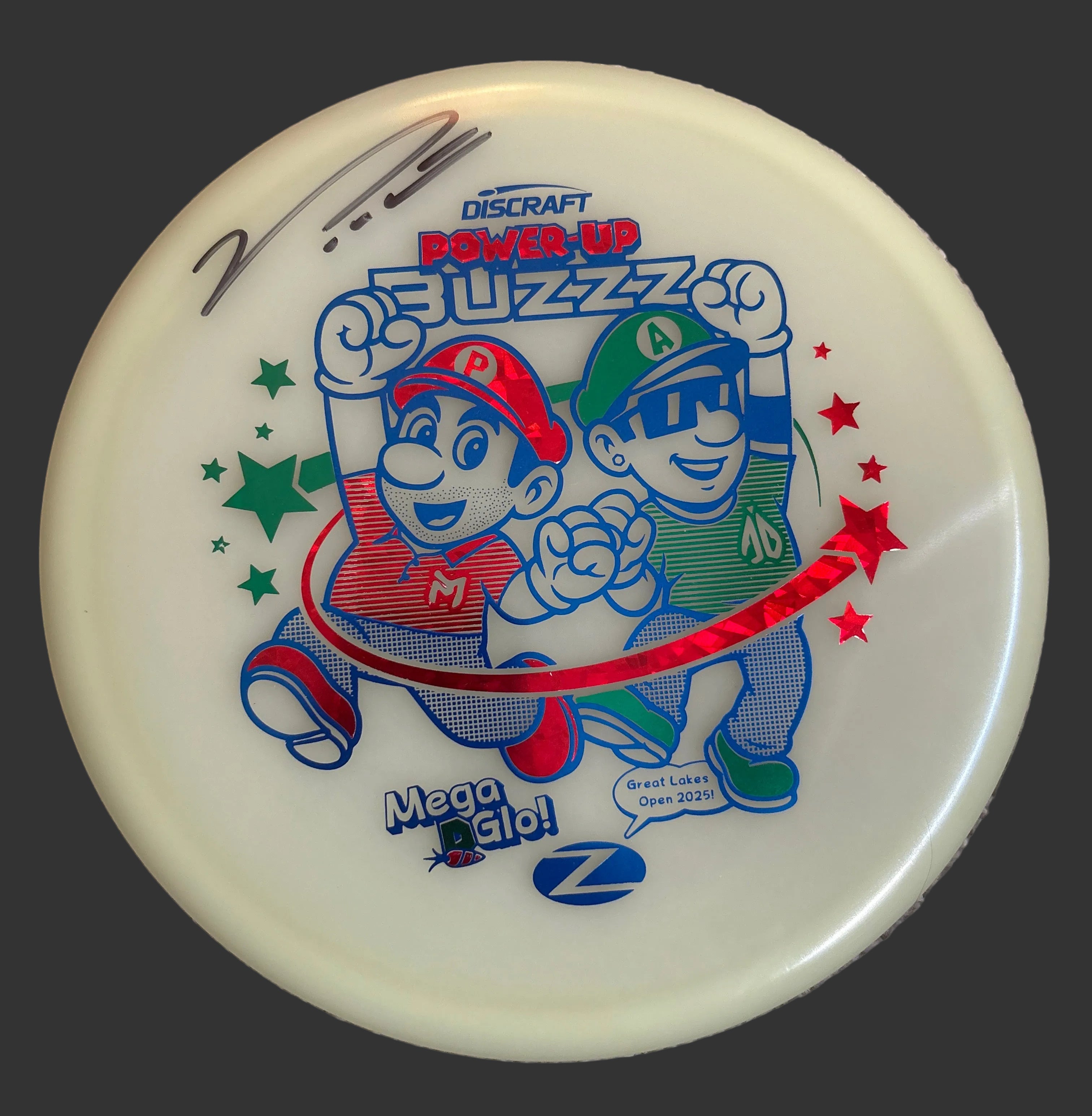 Power-Up Buzzz Mega Glow OG Foil/ Red-Green Signed PM